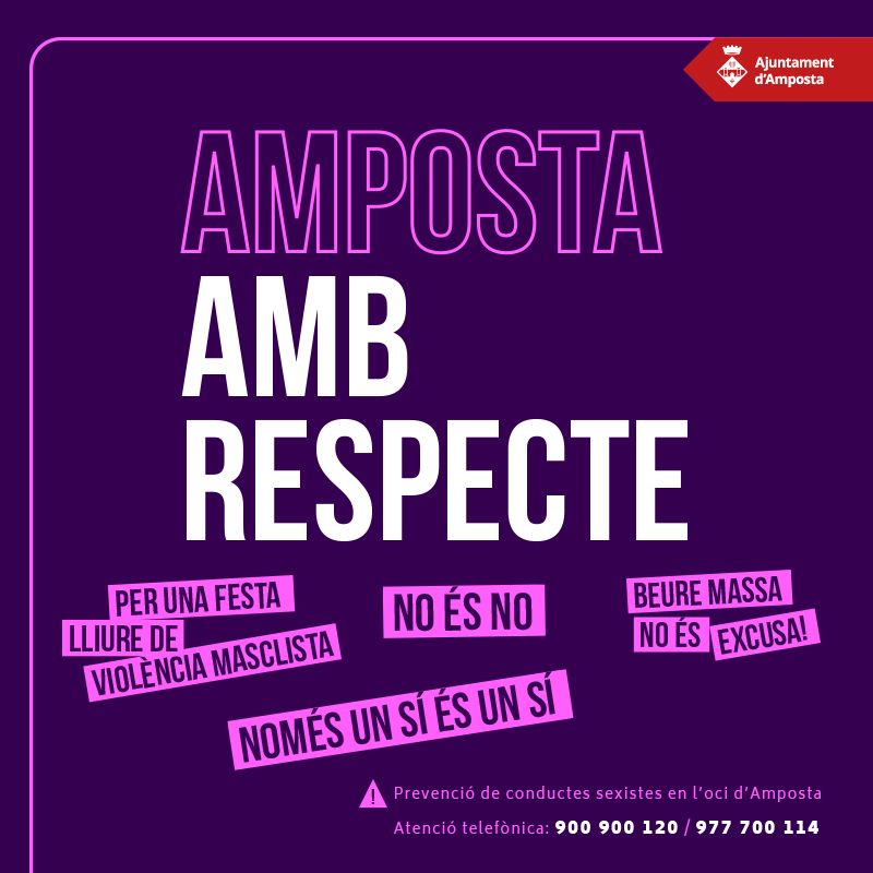 Amposta se suma al protocol de l’abordatge contra les agressions sexistes en el marc de les Festes Majors amb la campanya ‘Amposta amb respecte’ 